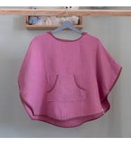 Hafy Baby %100 Organik Pamuklu 4 Katlı Müslin Panço (Pembe)
