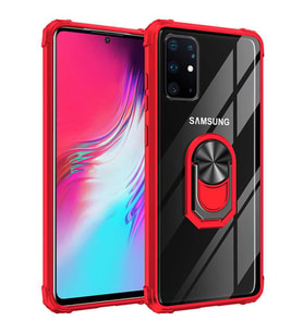 Galaxy S20 Plus Kılıf Mola Kenar Köşe ve Yüzük Kısımları Renkli (Kırmızı)