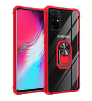 Galaxy S20 Plus Kılıf Mola Kenar Köşe ve Yüzük Kısımları Renkli (Kırmızı)
