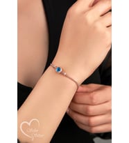 GÖZ NAZAR BONCUKLU DORİKA TOPLU BİLEKLİK GOLD-ROSE-GÜMÜŞ RENK 925 AYAR GÜMÜŞ BİLEKLİK (Rose)