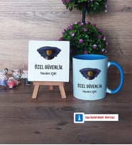 Özel Güvenlik Görevlisi Dekoratif Taş, Kupa Bardak Kırmızı Hediye (Model 3)