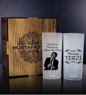 eJOYA Kişiye Özel Kutusunda 2'li Rakı Bardağı Hediye Seti 107152 (Mavi)