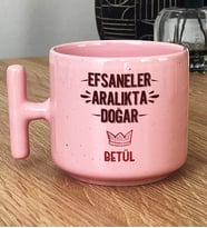 Kişiye Özel Efsaneler Aralıkta Doğar Hediye Pastel T Kupa Doğum Günü Hediyesi (Pembe)