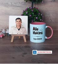 Aile Hekimi Fotoğraflı Dekoratif Taş, Kupa Bardak Beyaz Hediye (Model 6)