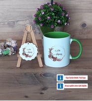 Doğum Günü Hediyesi İsme Özel Kupa Bardak Kırmızı ve Ahşap Anahtarlık Hediye (Model 13)