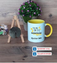 Mühendisler Günü Hediyesi Kupa Bardak Beyaz ve Fotoğraflı Ahşap Anahtarlık Hediye (Model 7)