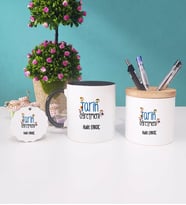 Tarih Öğretmeni Kupa Bardak Kırmızı Kalemlik ve Anahtarlık (Model 6)