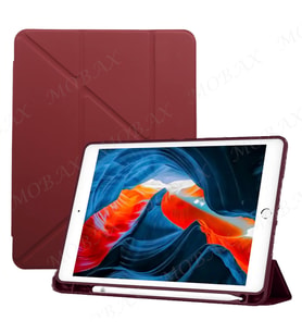 Samsung Galaxy Tab S6 Lite 2024 P620 P610 Kılıf Kalem Bölmeli Trifolding Case 13 (Mürdüm)