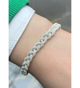 Gümüş Kazaziye Oksitli Örgü Bileklik : Gümüş - 21 cm : Gümüş - 18 cm : Oksitli - 17 cm (Gümüş)