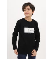 Toontoy Erkek Çocuk Nakışlı Tişört (Siyah)