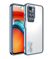 Xiaomi Redmi 10 Kılıf Kamera Korumalı Logo Gösteren Omega Kılıf (Buz Mavisi)