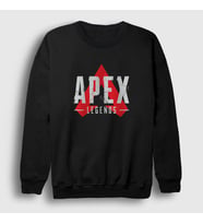 Presmono Unisex Beyaz Logo Apex Legends Sweatshirt 231987tt (Siyah)