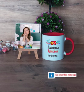 İspanyolca Öğretmeni Fotoğraflı Dekoratif Taş, Kupa Bardak Beyaz HediyeÖğretmenler Günü Hediyesi (Model 2)