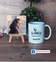 Coğrafya Öğretmeni Fotoğraflı Dekoratif Taş, Kupa Bardak Beyaz Hediye Öğretmenler Günü Hediyesi (Model 1)