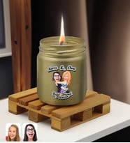 BK Gift Kişiye Özel DTF Best Friend Karikatürlü Renkli Cam Kavanozda Kokulu Mum-1(13 Renk Seçeneği), Arkadaşa Hediye, Doğum Günü Hediyesi (Gold)