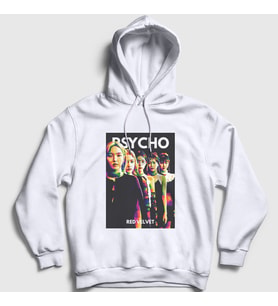 Presmono Unisex Beyaz Psycho K-Pop Red Velvet Kapüşonlu Sweatshirt 277103tt (Beyaz)
