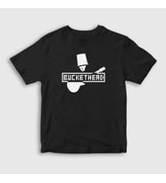 Presmono Unisex Çocuk Beyaz Logo Buckethead T-Shirt 456517tt (Siyah)