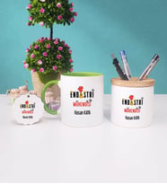 Endüstri Mühendisi Kupa Bardak Kırmızı Kalemlik ve Anahtarlık (Model 8)