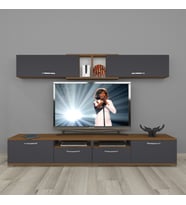 Decoraktiv Eko 5220 Mdf Tv Ünitesi Tv Sehpası (Antrasit - Ceviz)
