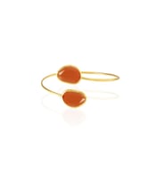 Kadir Jewellery 22 Ayar Altın Kaplama Zirkon Taşlı Ayarlanabilir Trend Bilezik (Kırmızı)