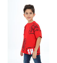 Toontoy Erkek Çocuk Baskılı Tişört (Kırmızı)