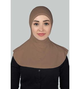 Kadın Tesettür Pratik Boyunluklu Hijab - Sporcu Bone (Toprak)