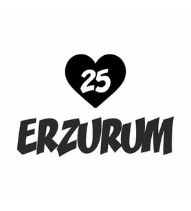 Kalpli 25 Erzurum Araba Sticker  siyah 20x15 CM (Siyah)