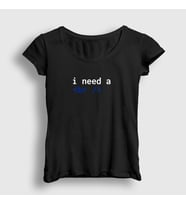 Presmono Kadın Sarı Need A Break Html Developer Yazılımcı T-Shirt 361482tt (Siyah)