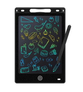 12 Inc Renkli Lcd Grafik Dijital Kalemli Çizim Tableti Yazı Tahta Not Yazma Eğitim Tableti (Siyah)