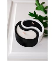 Dişil eril Enerji Yinyang Doğal Soya Wax Mum Vanilya Amber Kokulu Dekoratif Hediyelik (Gri)