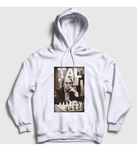 Presmono Unisex Beyaz Mikhail Tal Büyükusta Satranç Kapüşonlu Sweatshirt 421740tt (Beyaz)