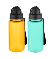 Uzspace 2'li Pipetli Tritan Matara Seti 400 ml FiftyFifty (Royal Mavi - Turuncu)