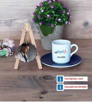 Hekim Türk Kahvesi Fincanı Ahşap Altlıklı ve Fotoğraflı Ahşap Anahtarlık Hediye (Model 4)