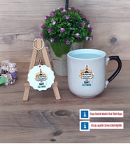 Bilgisayar Öğretmeni Kupa Bardak Kırmızı ve Ahşap Anahtarlık Hediye Öğretmenler Günü Hediyesi (Model 9)