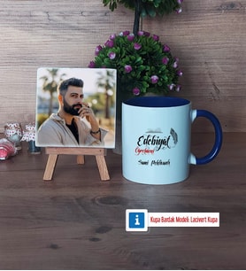 Edebiyat Öğretmeni Fotoğraflı Dekoratif Taş, Kupa Bardak Beyaz Hediye Öğretmenler Günü Hediyesi (Model 3)
