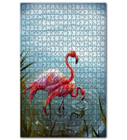Cakapuzzle Gölde Bir Çift Flamingo Puzzle Yapboz MDF (Ahşap) (1000 Parça)