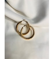 Kalın Halka Küpe (4 cm çaplı) (Gold)