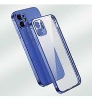 Apple iPhone 12 Pro Max Kılıf Zore Gbox Renkli Kenar Kılıf (Lacivert)