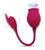 Emme Modlu 2 in 1 Su Geçirmez Pürüzsüz Silikon  Lüks Gül Vibratör (Pembe)