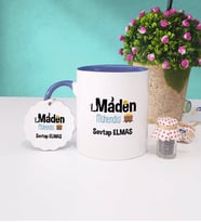 Maden Mühendisi Kupa Bardak ve Anahtarlık (Lacivert)