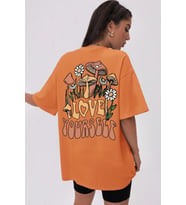 Unisex Love Yourself Baskılı T-shirt (Turuncu)