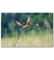 Cakapuzzle Bir Dalda Renkli Kuşlar  Puzzle Yapboz MDF (Ahşap) (500 Parça)