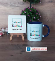Laborant Dekoratif Taş, Kupa Bardak Kırmızı Hediye (Model 2)