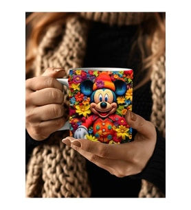 Mickey Mouse Baskılı 3D Tasarım Seramik Kupa Mug - Hediyelik Kupa Bardak (03)