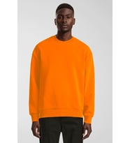 Erkek Bisiklet Yaka Rahat Kalıp 3 iplik İçi Polarlı Kalın Sweatshirt SPR25SW36 (Turuncu)