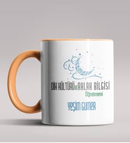 Kişiye Özel Din Kültürü ve Ahlak Bilgisi Öğretmeni Siyah Kupa  (Turuncu)
