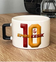 Kişiye Özel Taraftar Hediye Lüks Fincan Sevgiliye Babaya Erkek Kardeşe Hediye (Siyah)