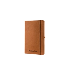Termoderi Kapaklı Not Defteri ( 9 x 14 cm ) (Taba)