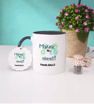Makine Mühendisi Kupa Bardak ve Anahtarlık (Siyah)