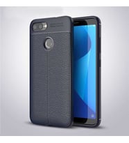 Asus Zenfone Max Plus (M1) ZB570TL Kılıf Deri Tarzı Niss Silikon Case (Lacivert)